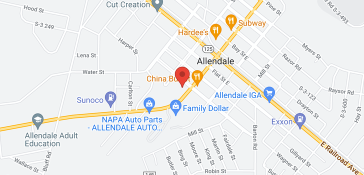 map of 476 S Main Street, Allendale, SC 29810